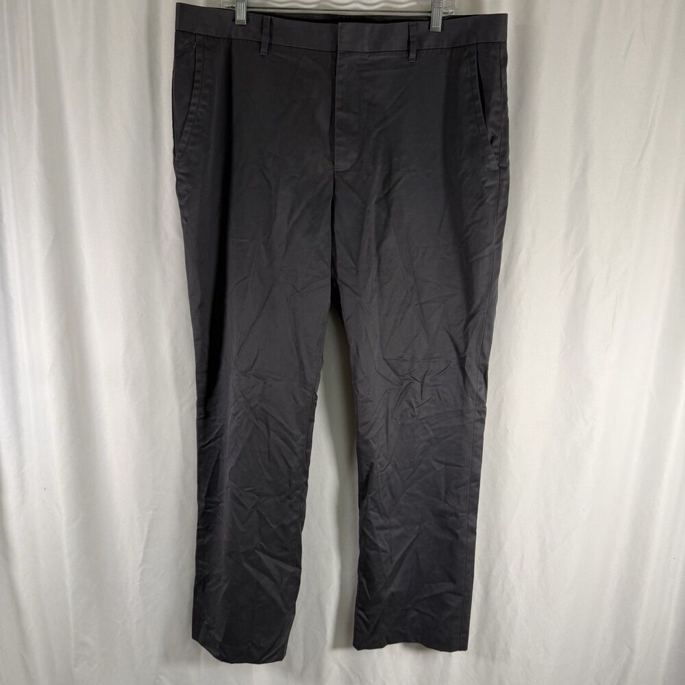 Bonobos Friday Pants Men's 38x32 Grey Flat Front Slash Pocket 100% Cotton